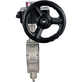 Vanne papillon d'eau Elephant 316L-PTFE-HGB, matériau du corps - acier inoxydable AISI 316L, matériau du disque - acier inoxydable AISI 316L, joint - PTFE, à engrenage