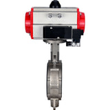 Vanne papillon d'eau Elephant 316l-epdm-da-4m310-24v, matériau du corps - acier inoxydable AISI 316L, matériau du disque - acier inoxydable AISI 316L, joint - EPDM, actionné par actionneur pneumatique