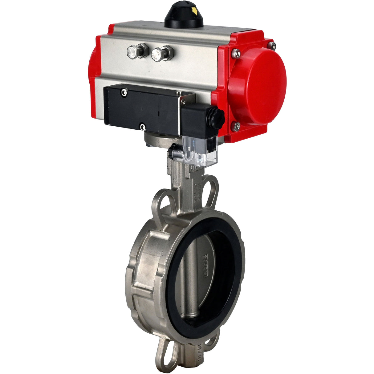 Vanne papillon d'eau Elephant 316l-epdm-da-4m310-24v, matériau du corps - acier inoxydable AISI 316L, matériau du disque - acier inoxydable AISI 316L, joint - EPDM, actionné par actionneur pneumatique