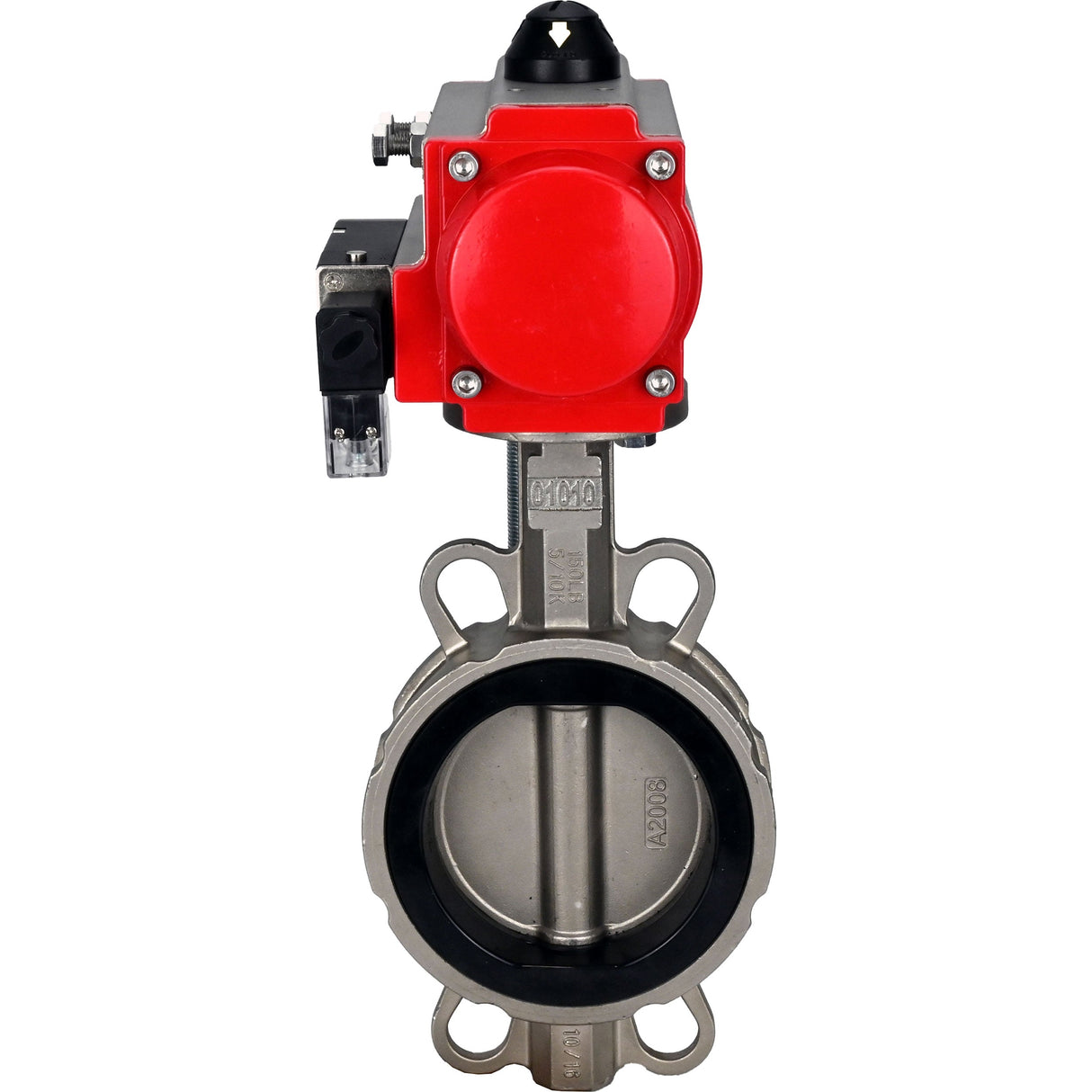 Vanne papillon d'eau Elephant 316l-epdm-da-4m310-24v, matériau du corps - acier inoxydable AISI 316L, matériau du disque - acier inoxydable AISI 316L, joint - EPDM, actionné par actionneur pneumatique