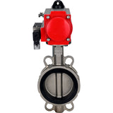 Vanne papillon d'eau Elephant 316l-epdm-da-4m310-24v, matériau du corps - acier inoxydable AISI 316L, matériau du disque - acier inoxydable AISI 316L, joint - EPDM, actionné par actionneur pneumatique