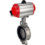 Vanne papillon d'eau Elephant 316l-epdm-da-4m310-24v, matériau du corps - acier inoxydable AISI 316L, matériau du disque - acier inoxydable AISI 316L, joint - EPDM, actionné par actionneur pneumatique