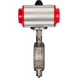 Vanne papillon d'eau Elephant 316l-epdm-da-4m310-110/220, matériau du corps - acier inoxydable AISI 316L, matériau du disque - acier inoxydable AISI 316L, joint - EPDM, actionné par actionneur pneumatique