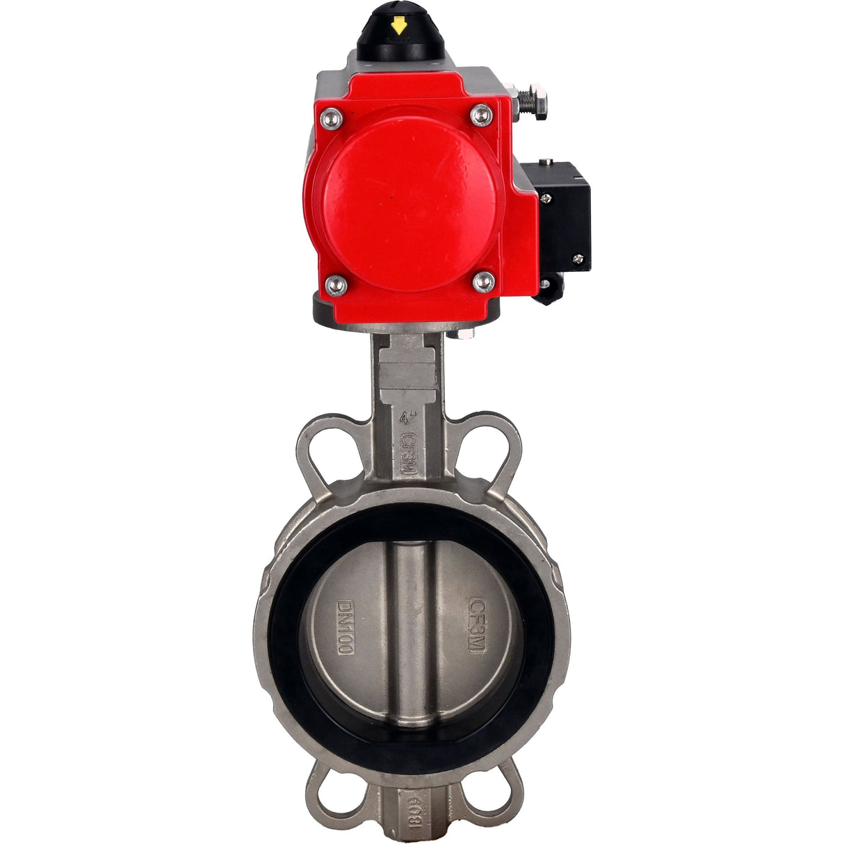 Vanne papillon d'eau Elephant 316l-epdm-da-4m310-24v, matériau du corps - acier inoxydable AISI 316L, matériau du disque - acier inoxydable AISI 316L, joint - EPDM, actionné par actionneur pneumatique