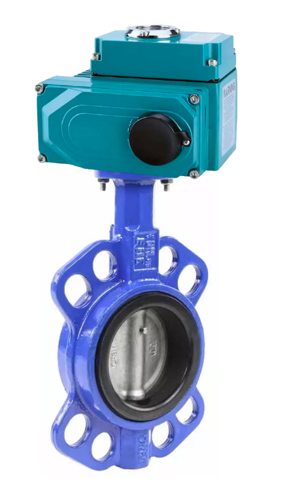 Vanne papillon d'eau Elephant WBV3432N-2W-Fb-H, matériau du corps - acier au carbone, matériau du disque - acier inoxydable AISI 316L, joint - NBR, actionneur électrique QT-N-EM-O1-220VAC-U1 HARK