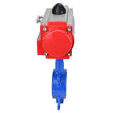 Vanne papillon d'eau Elephant st-316l-ptfe-elephant-da, matériau du corps - acier au carbone WCB, matériau du disque - acier inoxydable AISI 316L, joint - PTFE, actionnement par actionneur pneumatique