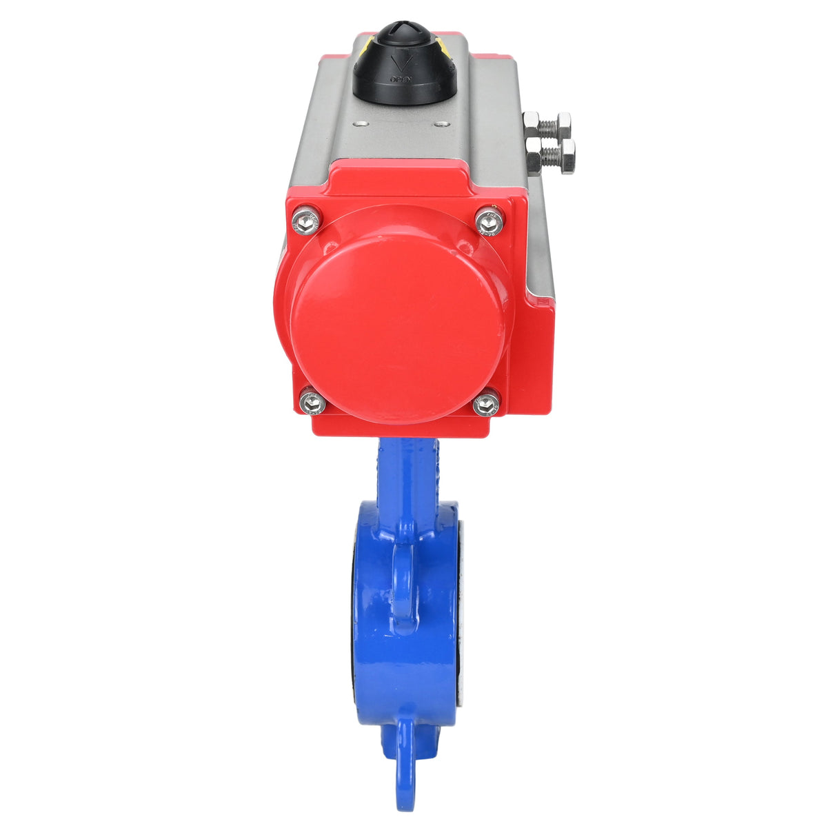 Vanne papillon d'eau Elephant st-316l-ptfe-elephant-da, matériau du corps - acier au carbone WCB, matériau du disque - acier inoxydable AISI 316L, joint - PTFE, actionnement par actionneur pneumatique