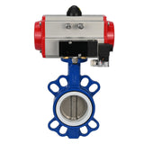 Vanne papillon d'eau Elephant st-316l-ptfe-da-4m310-110/220, matériau du corps - acier au carbone WCB, matériau du disque - acier inoxydable AISI 316L, joint - PTFE, actionnement par actionneur pneumatique