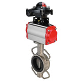 Vanne papillon d'eau Elephant 316l-viton-sa-4m310-24v-apl210n, matériau du corps - acier inoxydable AISI 316L, matériau du disque - acier inoxydable AISI 316L, joint - VITON, actionné par actionneur pneumatique