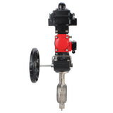 Water butterfly valve Elephant 316L-316L-EPDM body material - stainless steel aisi 316l, disk material - stainless steel AISI 316L, seal - EPDM with pneumatic actuator Elephant DA, with pneumatic distributor 4M310-08 220V, limit switch block APL-410N EX