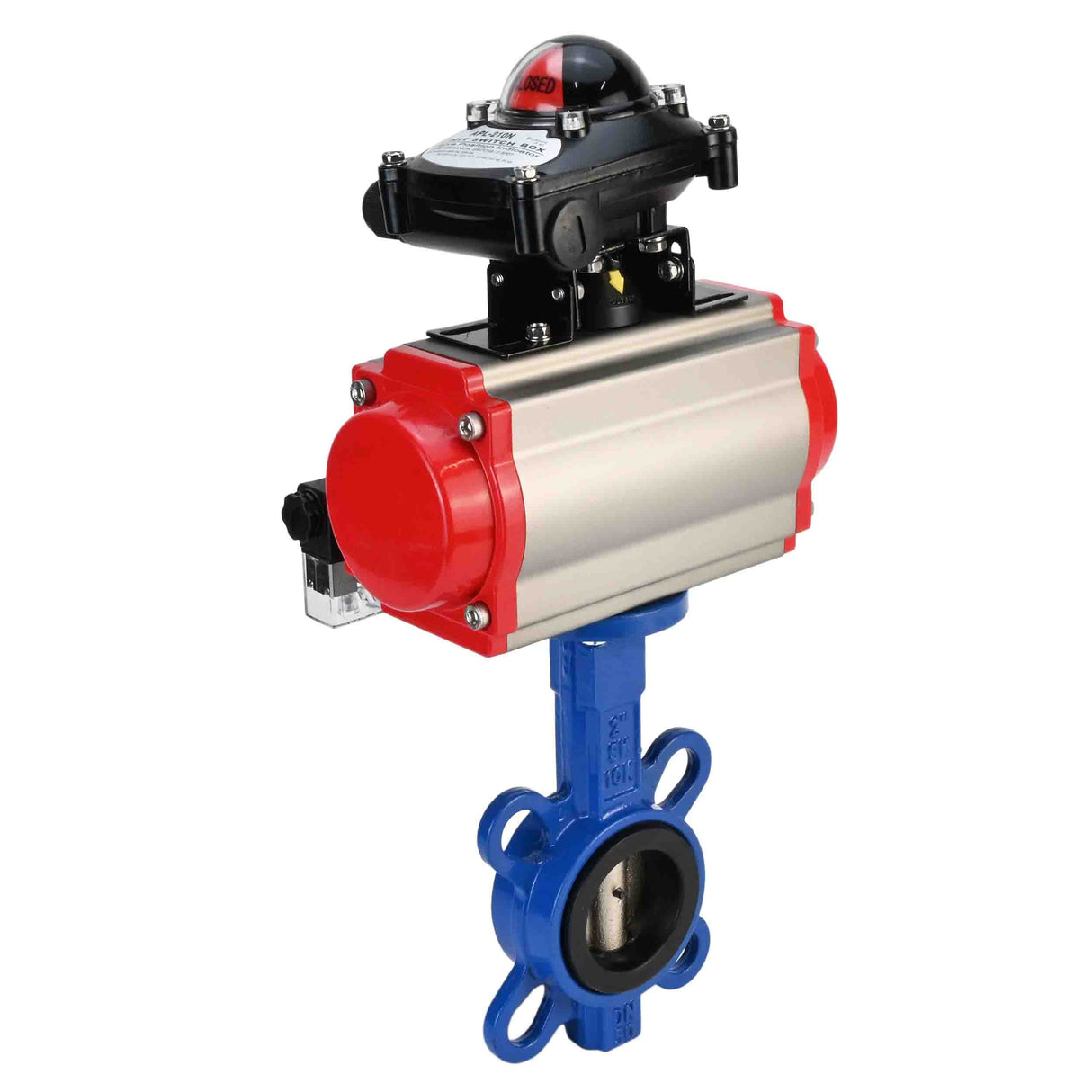 Vanne papillon d'eau Elephant g50-g40-epdm-elephant-da-4m310-110/220v-apl-210n, matériau du corps - fonte GGG50, matériau du disque - fonte GGG40, joint - EPDM, actionné par actionneur pneumatique