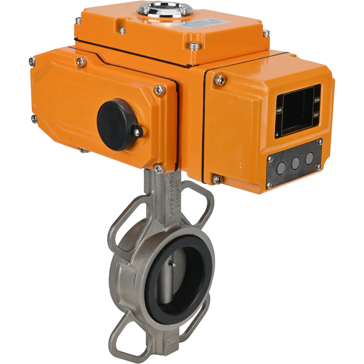 Water Butterfly Valve Elephant 316L-316L-EPDM body material - stainless steel aisi 316l, disk material - stainless steel aisi 316l, seal - EPDM with electric actuator Elephant 220V, feedback sensor and input control signal 0-10V