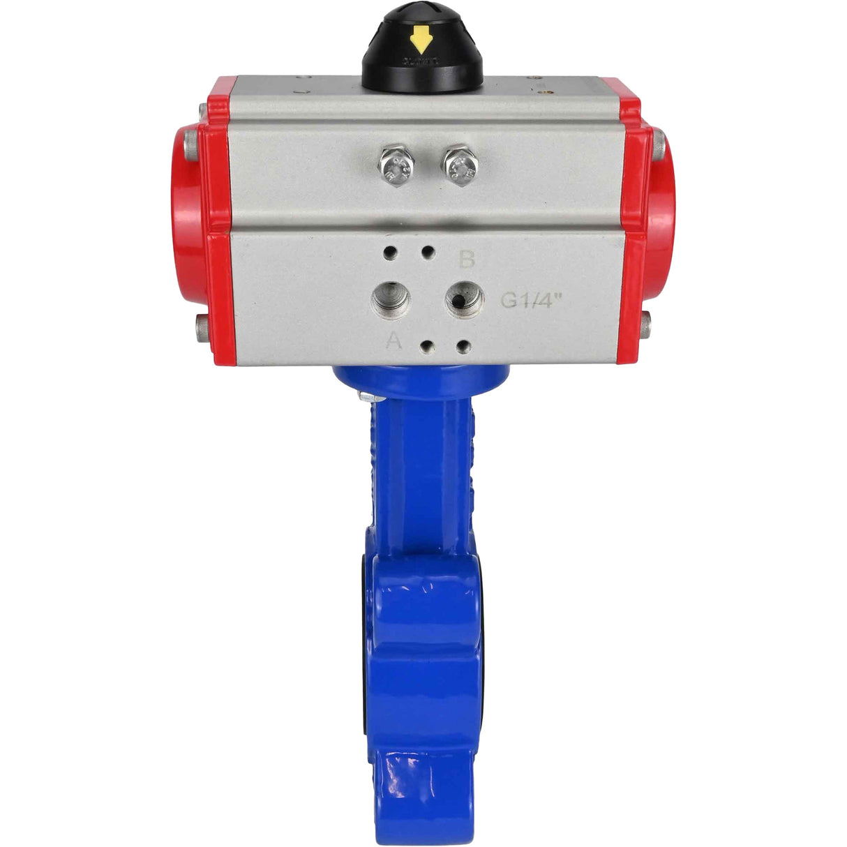 Vanne papillon d'eau Elephant WBV1631E-2W-Fb-H, matériau du corps - fonte QT450, matériau du disque - acier inoxydable AISI 304, joint - EPDM, avec actionneur pneumatique double effet PA-DA
