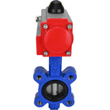 Vanne papillon d'eau Elephant WBV1631N-2W-Fb-H, matériau du corps - fonte QT450, matériau du disque - acier inoxydable AISI 304, joint - NBR, actionneur pneumatique PA-SA avec ressorts de rappel