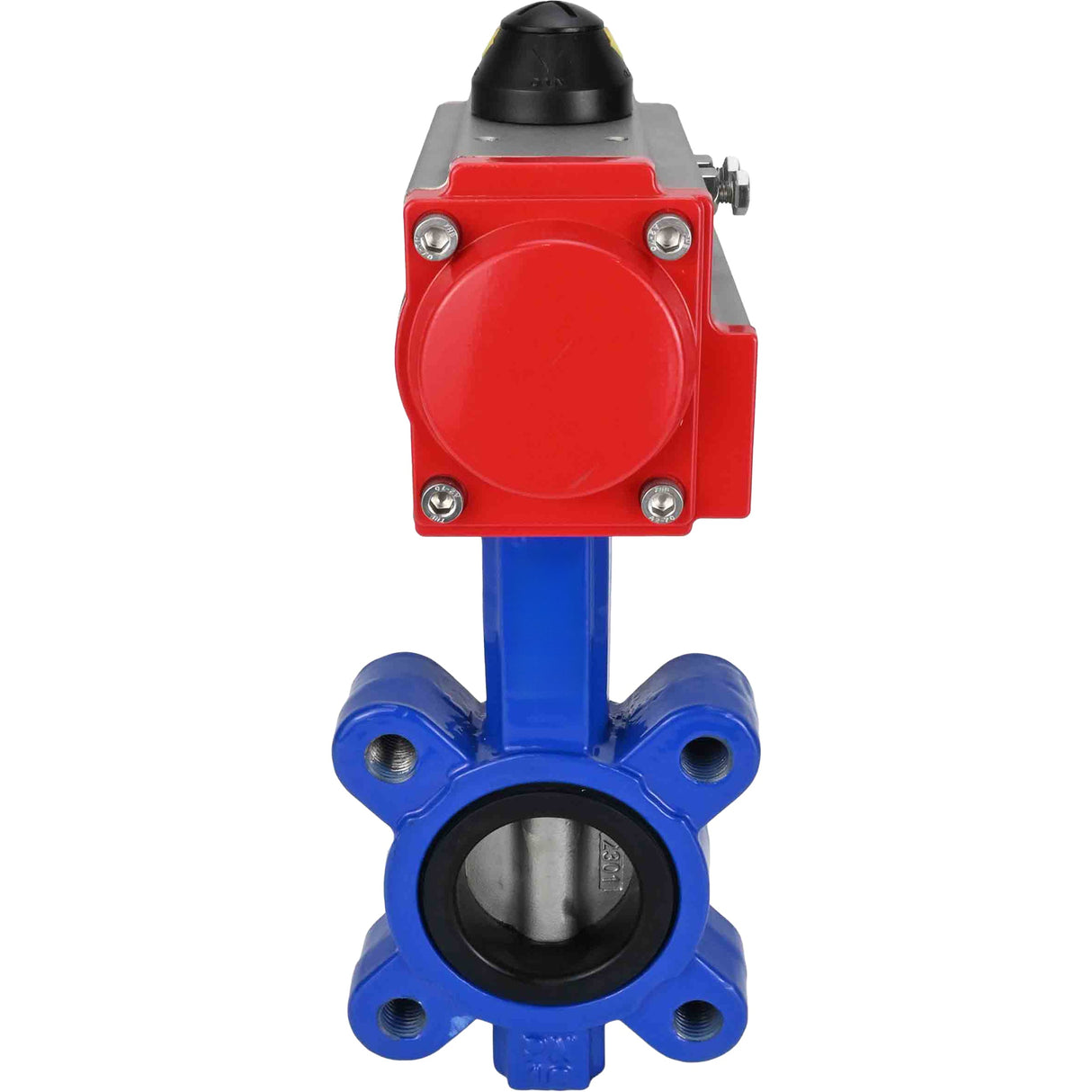 Vanne papillon d'eau Elephant WBV1631N-2W-Fb-H, matériau du corps - fonte QT450, matériau du disque - acier inoxydable AISI 304, joint - NBR, actionneur pneumatique PA-SA avec ressorts de rappel