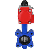 Vanne papillon d'eau Elephant WBV1631N-2W-Fb-H, matériau du corps - fonte QT450, matériau du disque - acier inoxydable AISI 304, joint - NBR, actionneur pneumatique PA-SA avec ressorts de rappel