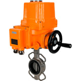 Vanne papillon d'eau Elephant 316l-316l-viton-elephant-ex-110/220, matériau du corps - acier inoxydable AISI 316L, matériau du disque - acier inoxydable AISI 316L, joint - VITON, commande par actionneur électrique