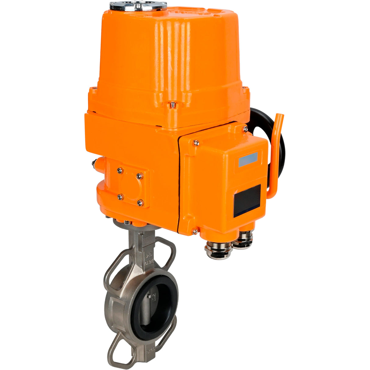 Vanne papillon d'eau Elephant 316l-316l-viton-elephant-ex-110/220, matériau du corps - acier inoxydable AISI 316L, matériau du disque - acier inoxydable AISI 316L, joint - VITON, commande par actionneur électrique