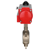 Vanne papillon d'eau Elephant WBV3131P-2W-Fb-H, matériau du corps - Acier inoxydable AISI 304, matériau du disque - Acier inoxydable AISI 304, joint - PTFE, actionneur pneumatique PA-SA avec ressorts de rappel