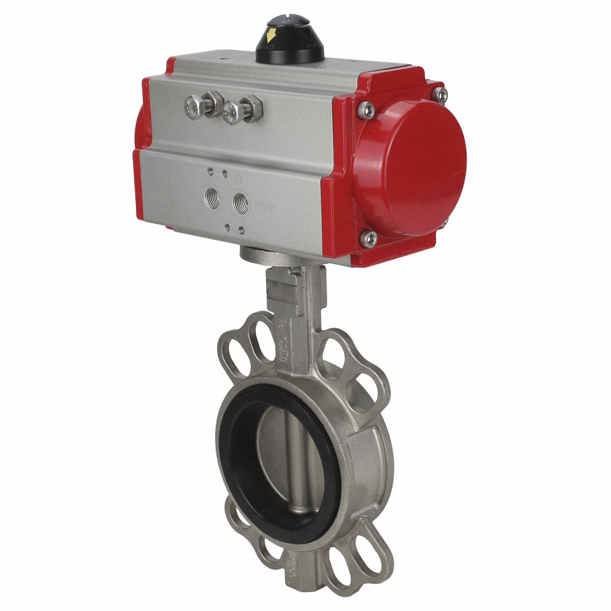 Vanne papillon d'eau Elephant WBV3131V-2W-Fb-H, matériau du corps - Acier inoxydable AISI 304, matériau du disque - Acier inoxydable AISI 304, joint - Viton, actionneur pneumatique PA-DA double action