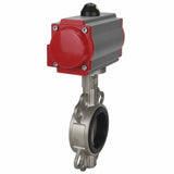 Vanne papillon d'eau Elephant WBV3131E-2W-Fb-H, matériau du corps - Acier inoxydable AISI 304, matériau du disque - Acier inoxydable AISI 304, joint - EPDM, actionneur pneumatique PA-SA avec ressorts de rappel