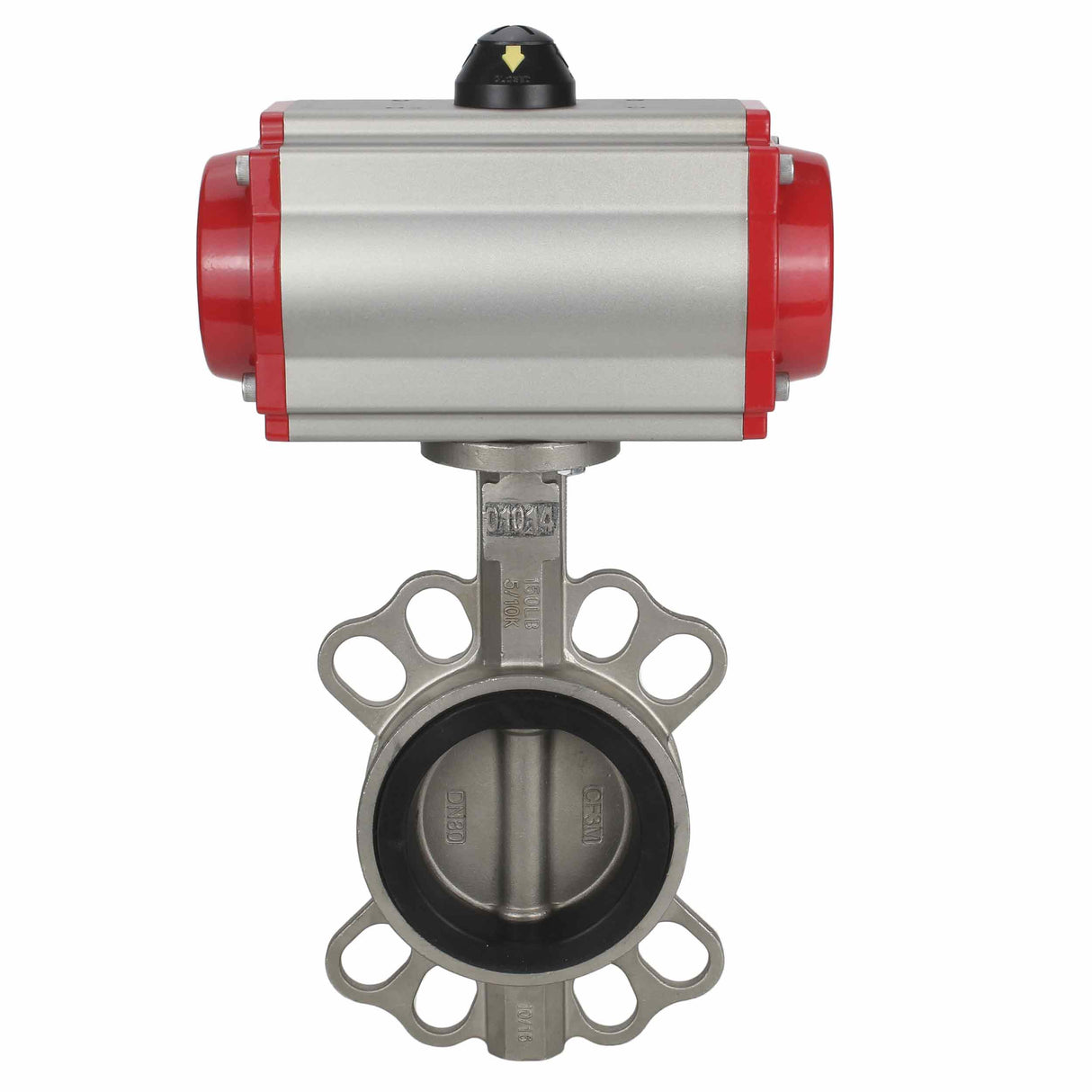 Vanne papillon d'eau Elephant WBV3131V-2W-Fb-H, matériau du corps - Acier inoxydable AISI 304, matériau du disque - Acier inoxydable AISI 304, joint - Viton, actionneur pneumatique PA-DA double action