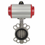 Vanne papillon d'eau Elephant WBV3131V-2W-Fb-H, matériau du corps - Acier inoxydable AISI 304, matériau du disque - Acier inoxydable AISI 304, joint - Viton, actionneur pneumatique PA-DA double action