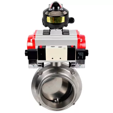 Butterfly valves Elephant WBV3131S-2W-T-H food grade stainless steel 304, seal - Silicon, with pneumatic actuator Elephant PA-DA-XXX, pneumatic distributor Elephant 4V320-10 220V and BKV Elephant APL-510N EX