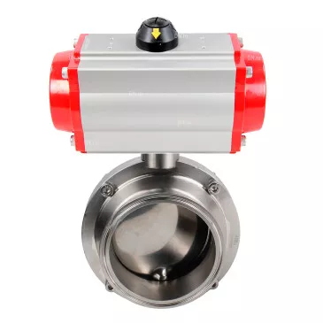 Butterfly valves Elephant WBV3131E-2W-W-H food grade stainless steel 304, seal - EPDM, with pneumatic actuator Elephant PA-DA-XXX double acting