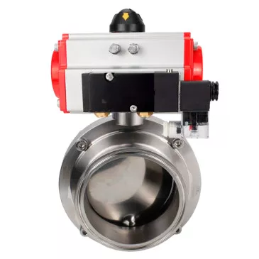 Butterfly valves Elephant WBV3131S-2W-W-H food grade stainless steel 304, seal - Silicon, with pneumatic actuator Elephant PA-DA-XXX and pneumatic distributor Elephant 4M310-08 220V