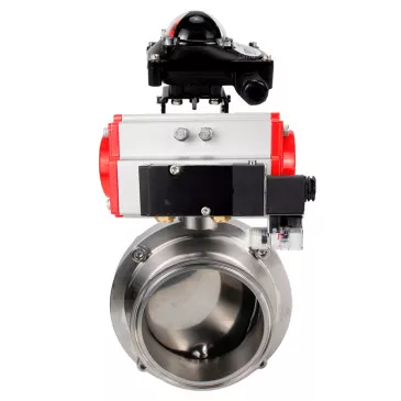 Butterfly valves Elephant WBV3131S-2W-W-H food grade stainless steel 304, seal - Silicon, with pneumatic actuator Elephant PA-DA-XXX, pneumatic distributor Elephant 4M310-08 220V and BKV Elephant APL-210N