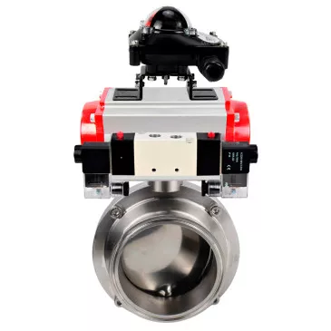 Butterfly valves Elephant WBV3131E-2W-W-H food grade stainless steel 304, seal - EPDM, with pneumatic actuator Elephant PA-DA-XXX, pneumatic distributor Elephant 4V320-10 220V and BKV Elephant APL-210N