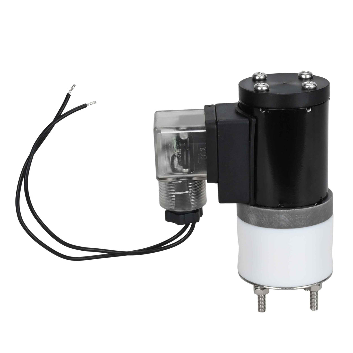 Électrovanne électrique à action directe à deux voies normalement fermée Elephant DHF11-НЗ PTFE VITON G 24V, matériau du corps - PTFE, joint - Viton