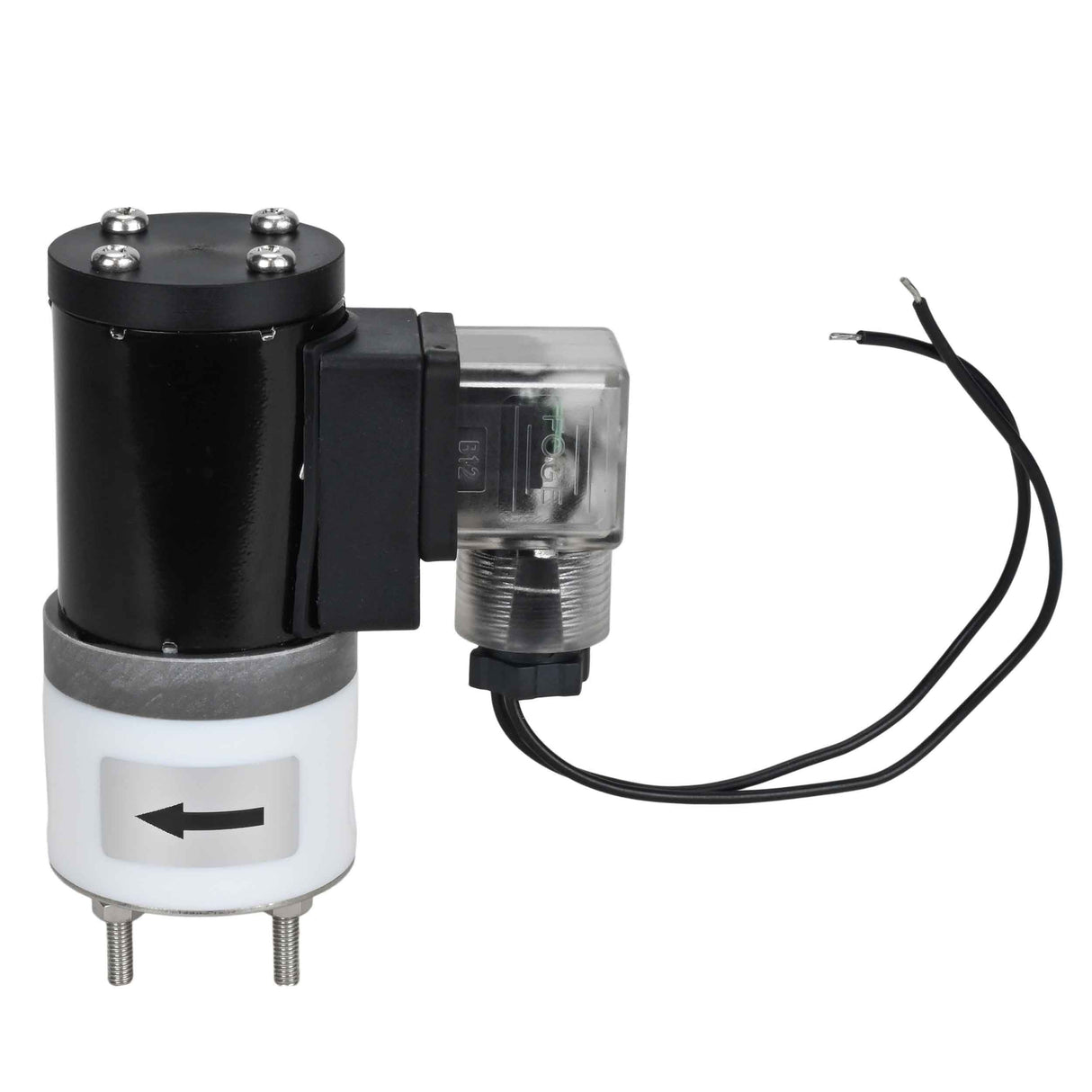 Électrovanne électrique à action directe à deux voies normalement fermée Elephant DHF11-НЗ PTFE VITON G 24V, matériau du corps - PTFE, joint - Viton