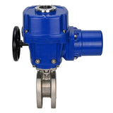 Vanne à boisseau sphérique en acier inoxydable Elephant-BVсFP.316.200 PSI232 à passage intégral, à bride compacte, actionneur électrique quart de tour Elephant QT-W (M) 220 V