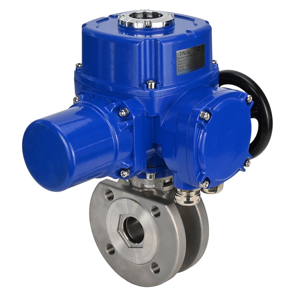 Vanne à boisseau sphérique en acier inoxydable Elephant-BVсFP.316.200 PSI232 à passage intégral, à bride compacte, actionneur électrique quart de tour Elephant QT-W (M) 220 V