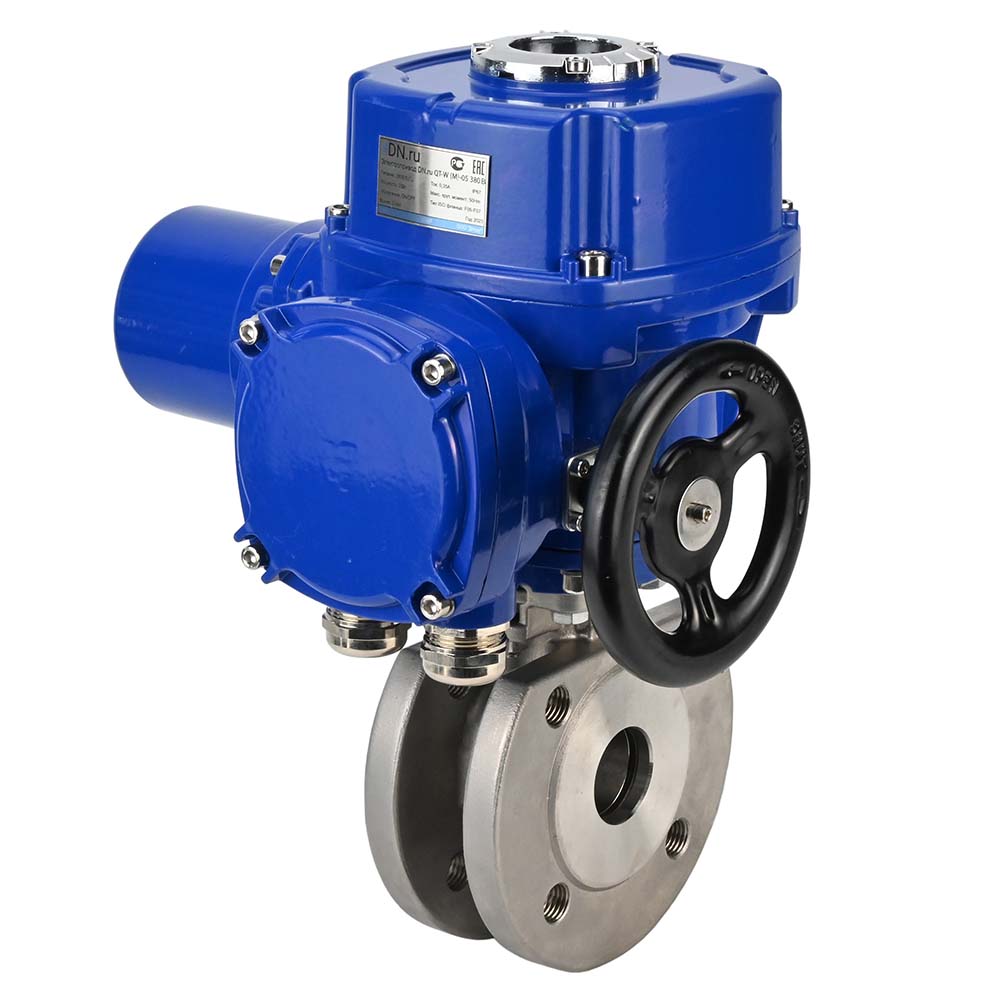 Vanne à boisseau sphérique en acier inoxydable Elephant-BVсFP.316.200 PSI232 à passage intégral, à bride compacte, actionneur électrique quart de tour Elephant QT-W (M) 220 V