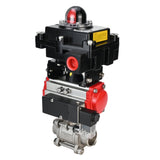 Stainless steel ball valve Elephant BVPP 316.200-ISO 63 bar SS316 full port, for welding, body material - stainless steel, pneumatic actuator Elephant DA, pneumatic distributor 4M310-08 24 V, limit switch block APL-410N EX