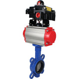 Vanne papillon à eau Elephant GG25-316L-NBR matériau du corps - fonte GG25, matériau du disque - acier inoxydable 316L, joint - NBR avec actionneur pneumatique DA, distributeur pneumatique 4M310-08 220V et bloc de fin de course APL-410N EX