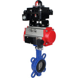 Vanne papillon à eau Elephant GG25-316L-NBR matériau du corps - fonte GG25, matériau du disque - acier inoxydable 316L, joint - NBR avec actionneur pneumatique DA, distributeur pneumatique 4M310-08 220V et bloc de fin de course APL-410N EX