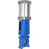 Vanne à guillotine Elephant GVKR3131M-1W-Fb-2P, matériau du corps - acier inoxydable AISI 304, matériau du couteau - acier inoxydable AISI 304, joint - métal, actionneur pneumatique