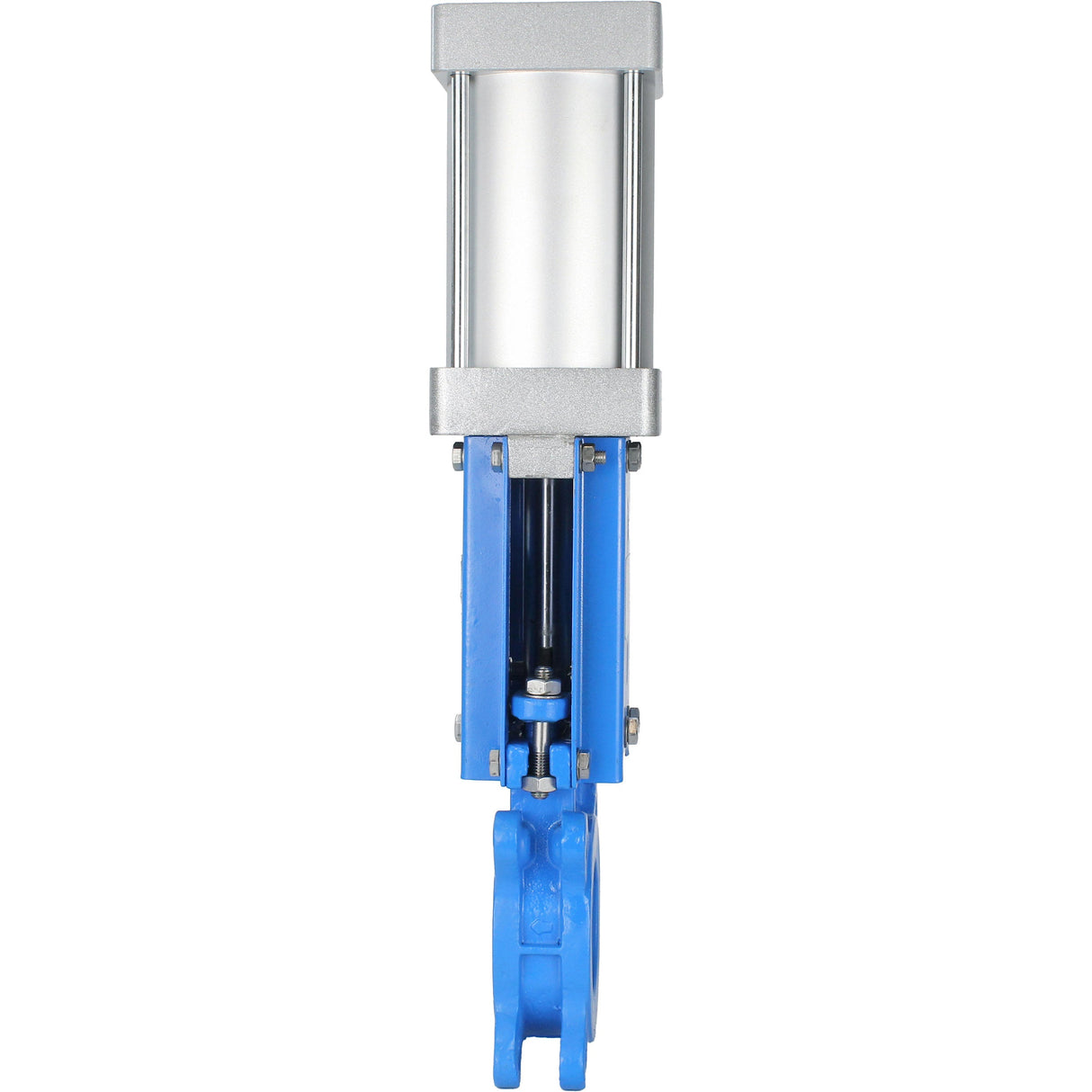 Vanne à guillotine Elephant GVKR3131M-1W-Fb-2P, matériau du corps - acier inoxydable AISI 304, matériau du couteau - acier inoxydable AISI 304, joint - métal, actionneur pneumatique