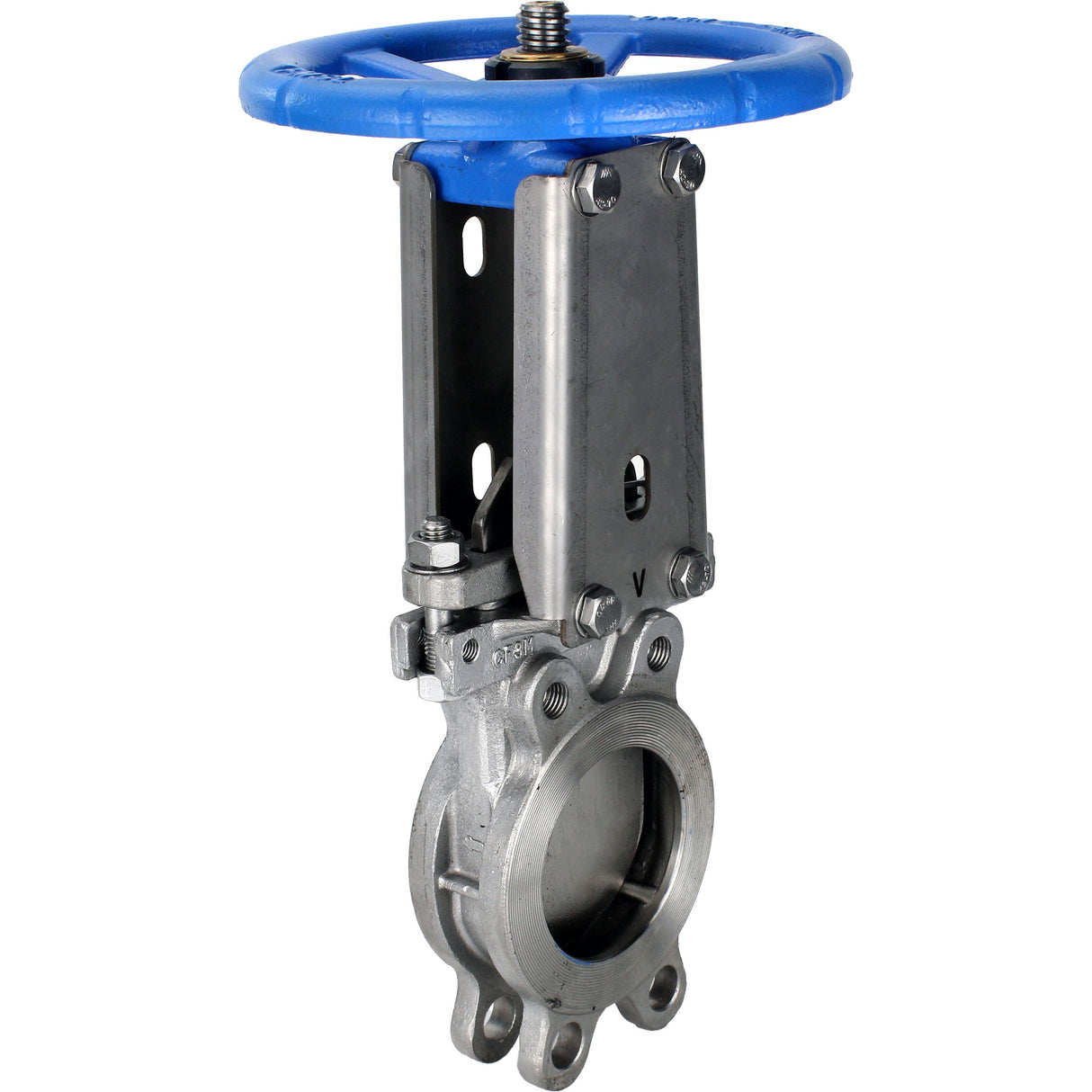 Vanne à guillotine Elephant GVKR3232E-1W-Fb-S, matériau du corps - acier inoxydable AISI 316, matériau du couteau - acier inoxydable AISI 316, joint - EPDM, volant