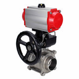 Robinet à boisseau sphérique en acier inoxydable Elephant kshpp-316200-da-4m310-110/220-hdm, matériau du corps - acier inoxydable AISI 316, matériau de la bille - acier inoxydable AISI 316, joint - PTFE, actionné par actionneur pneumatique