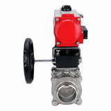 Robinet à boisseau sphérique en acier inoxydable Elephant kshpp-316200-da-4m310-110/220-hdm, matériau du corps - acier inoxydable AISI 316, matériau de la bille - acier inoxydable AISI 316, joint - PTFE, actionné par actionneur pneumatique