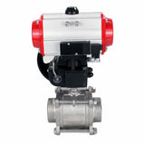 Robinet à boisseau sphérique en acier inoxydable Elephant kshpp-316200-da-4m310-110/220-hdm, matériau du corps - acier inoxydable AISI 316, matériau de la bille - acier inoxydable AISI 316, joint - PTFE, actionné par actionneur pneumatique