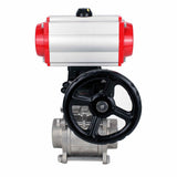 Robinet à boisseau sphérique en acier inoxydable Elephant kshpp-316200-da-4m310-110/220-hdm, matériau du corps - acier inoxydable AISI 316, matériau de la bille - acier inoxydable AISI 316, joint - PTFE, actionné par actionneur pneumatique
