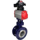 Vanne papillon d'eau Elephant WBV3EX-3431M-1W-F-ISO, matériau du corps - Acier au carbone, matériau du disque - Acier inoxydable AISI 304, joint - Métal, actionneur pneumatique PA-DA double action, BKV APL-210N
