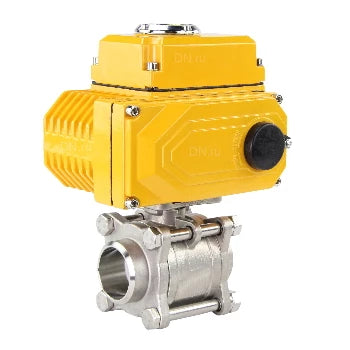 Ball valves Elephant BV3232P(3pc)-FP-W-ISO-H DN10-100 63/25 bar SS316 Full bore weld-in, stainless steel body with 1/4-turn electric actuator Elephant QT-N-EM-O1-380VAC-U1