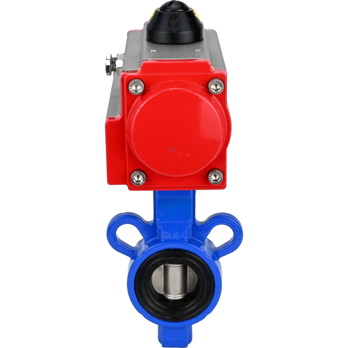 Vanne papillon d'eau Elephant al-316l-epdm-elephant-sa, matériau du corps - alliage d'aluminium, matériau du disque - acier inoxydable AISI 316L, joint - EPDM, actionné par actionneur pneumatique